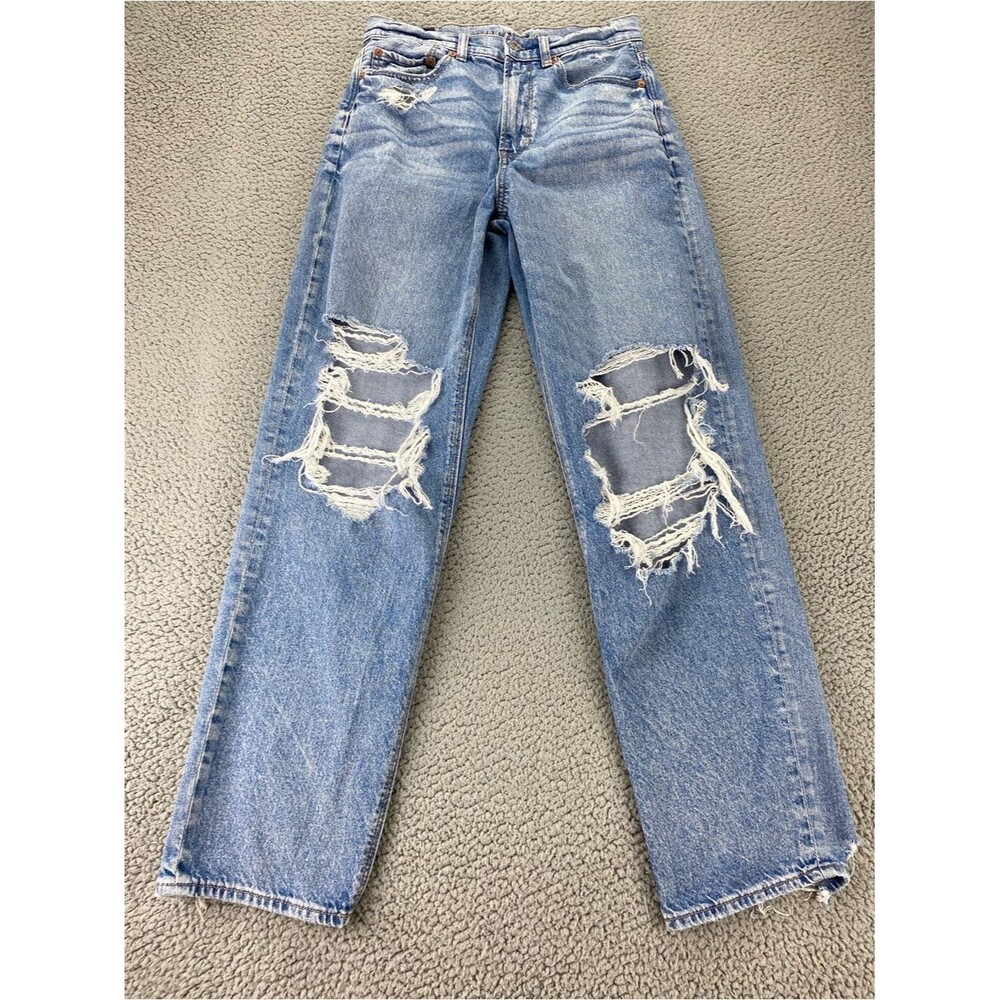 American Eagle Strigid Ripped Highest Rise Baggy Straight Jean  Size: 6 Regular